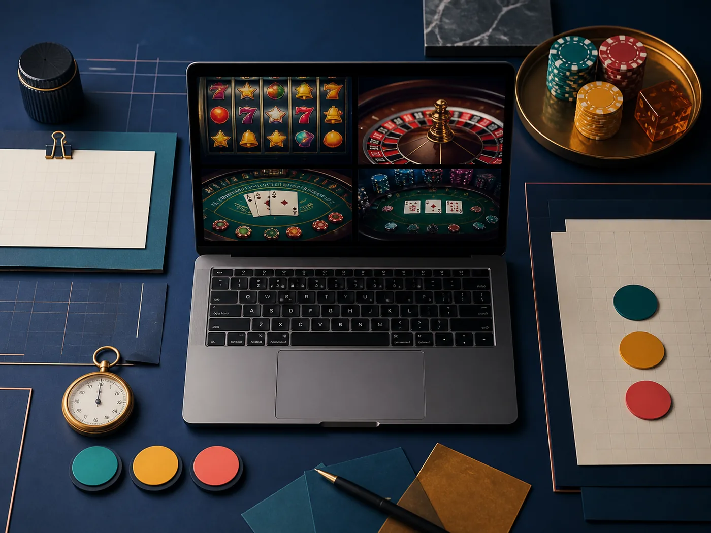 Computador com opções genéricas de jogos de cassino